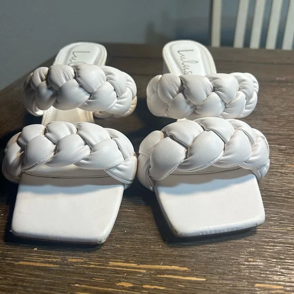 Lulus Swanie white woven sandals size 10 - Picture 5 of 11